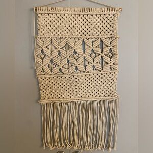 Handcrafted Cream Macrame Wall Hanging
